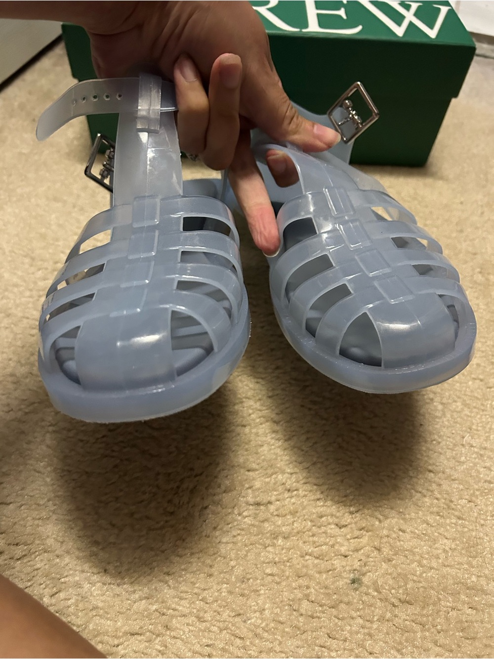 J CREW jelly fisherman sandals in light blue. - Picture 8 of 15